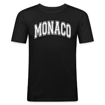 Monaco - T-shirt près du corps Homme - noir - Devant - Nik (191cm)