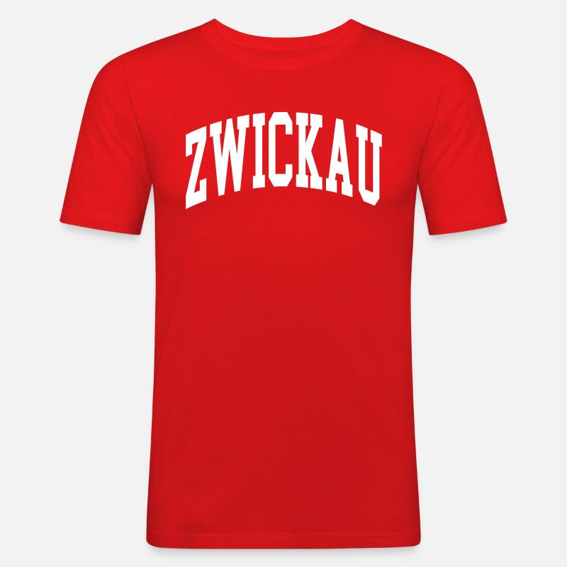 Zwickau - Männer Slim Fit T-Shirt - Rot