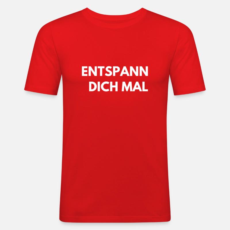immer locker bleiben - Männer Slim Fit T-Shirt - Rot
