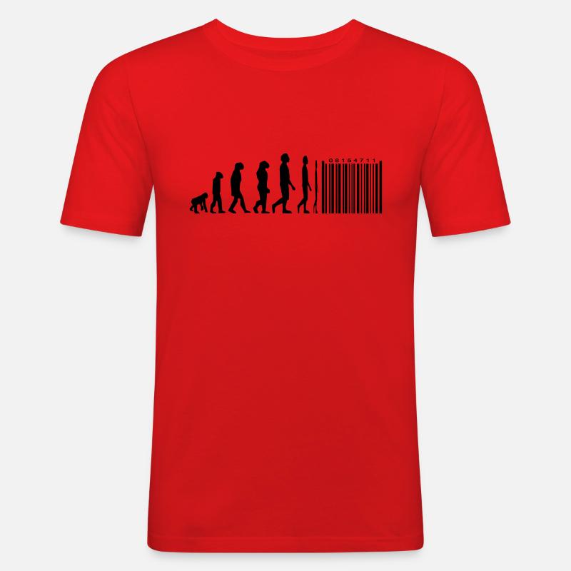 Evolution code à barres - T-shirt près du corps Homme - rouge