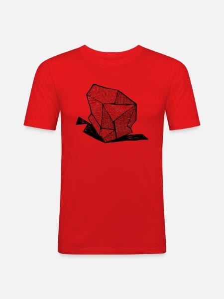 ROCK No 1 bw - Men's Slim Fit T-Shirt - red