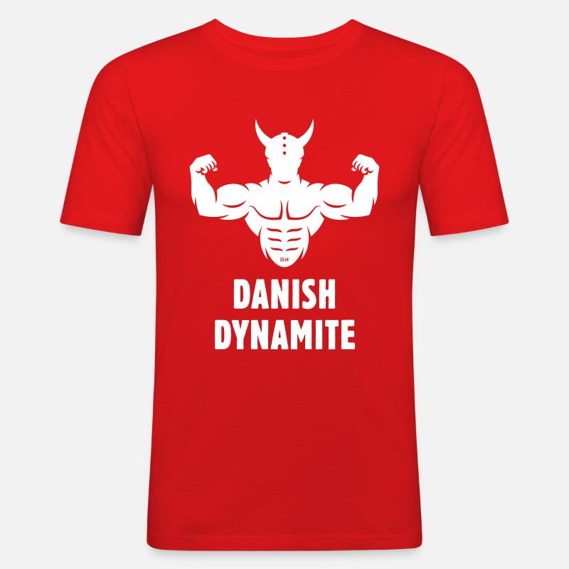Danish Dynamite (Dänemark / Wikinger) - Männer Slim Fit T-Shirt - Rot
