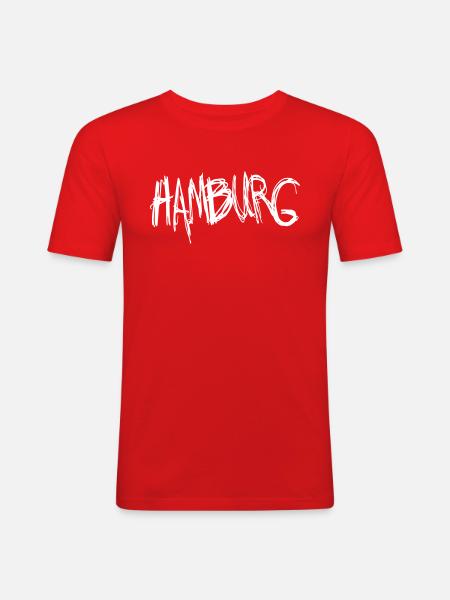 Hamburg - Männer Slim Fit T-Shirt - Rot