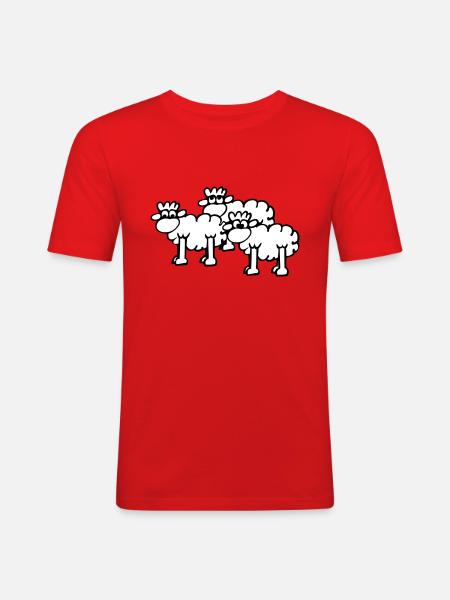 Sheep - Men's Slim Fit T-Shirt - red