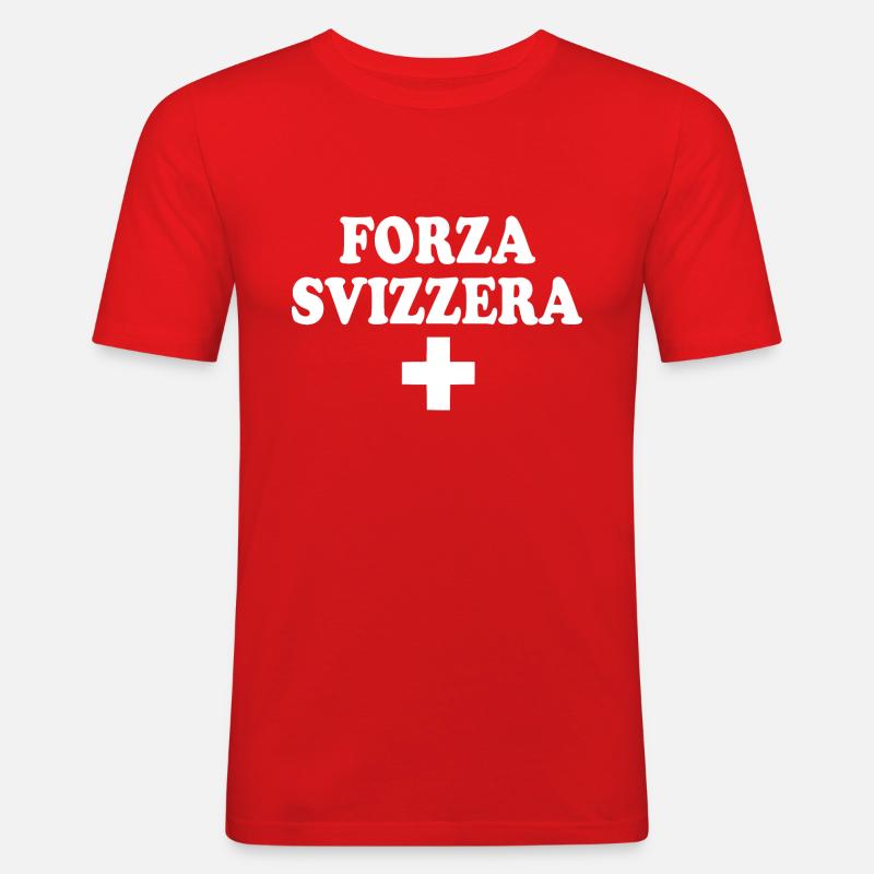 Schweizer Stärke - Männer Slim Fit T-Shirt - Rot
