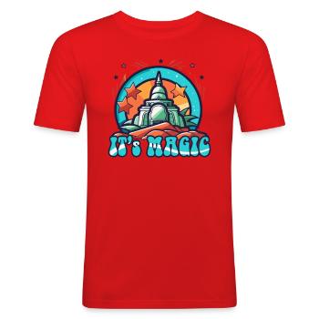 Magical Oriental Castle - Men's Slim Fit T-Shirt - red - Front - Jaron (178cm)