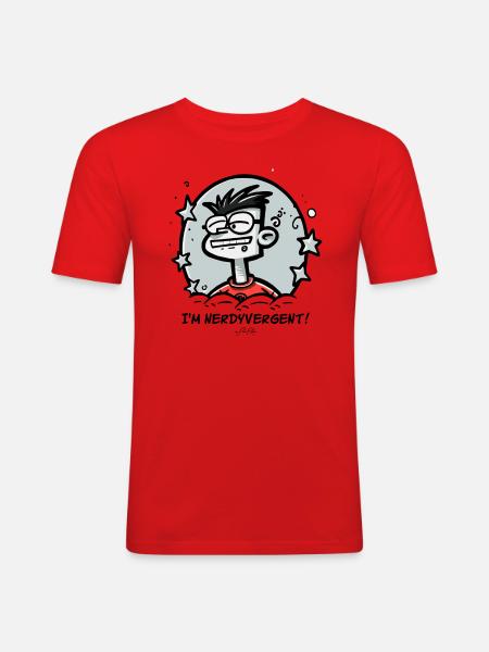 Jeg er nørdet, nørdet og sådan en nørd - Herre Slim Fit T-Shirt - rød