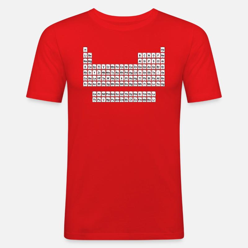NEU Periodensystem der Elemente - Männer Slim Fit T-Shirt - Rot
