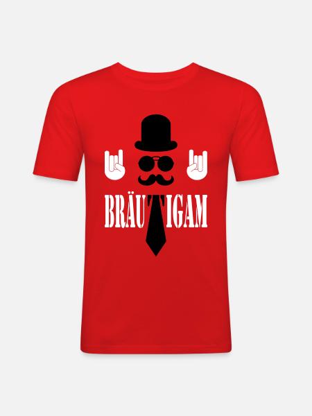 Der Bräutigam - Männer Slim Fit T-Shirt - Rot