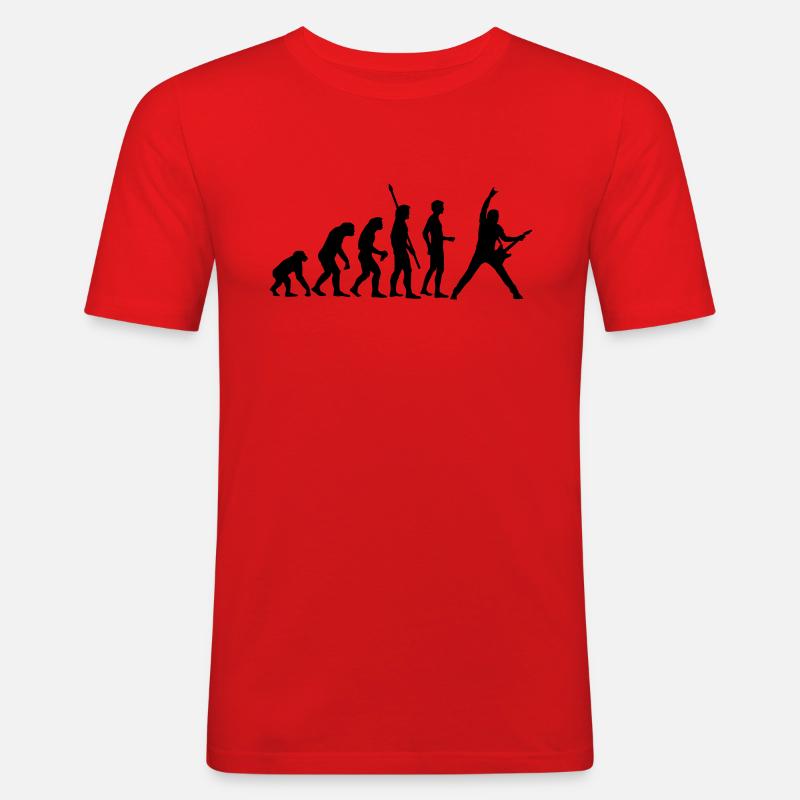 evolution_guitar_b - Men's Slim Fit T-Shirt - red