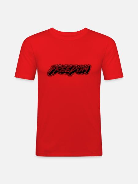 Freedom - Männer Slim Fit T-Shirt - Rot
