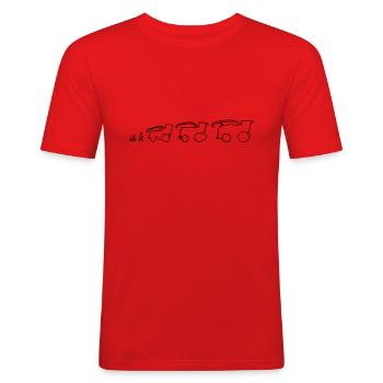 Traktor Häcksler Maschine Landwirtschaft Bauer - Männer Slim Fit T-Shirt - Rot - Vorne - Jaron (178cm)
