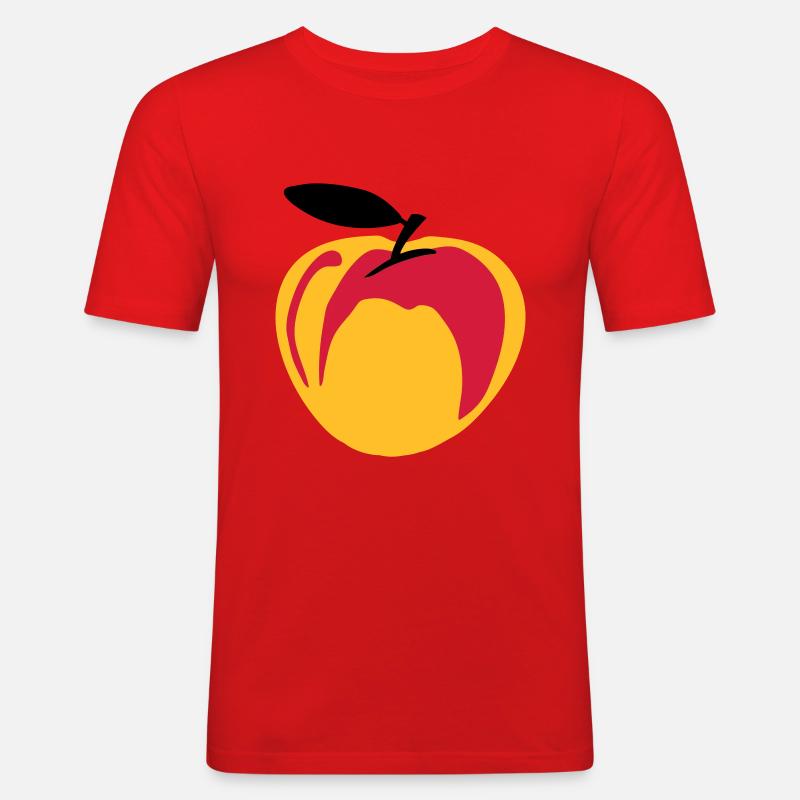 Pfirsich - Männer Slim Fit T-Shirt - Rot