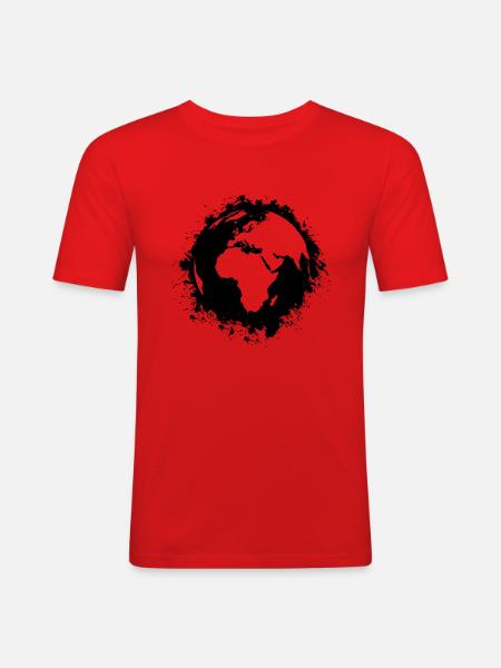 Erde Splatter - Männer Slim Fit T-Shirt - Rot