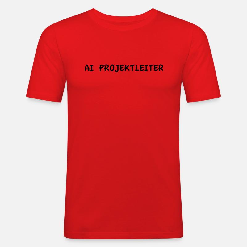 AI Projektleiter - Männer Slim Fit T-Shirt - Rot