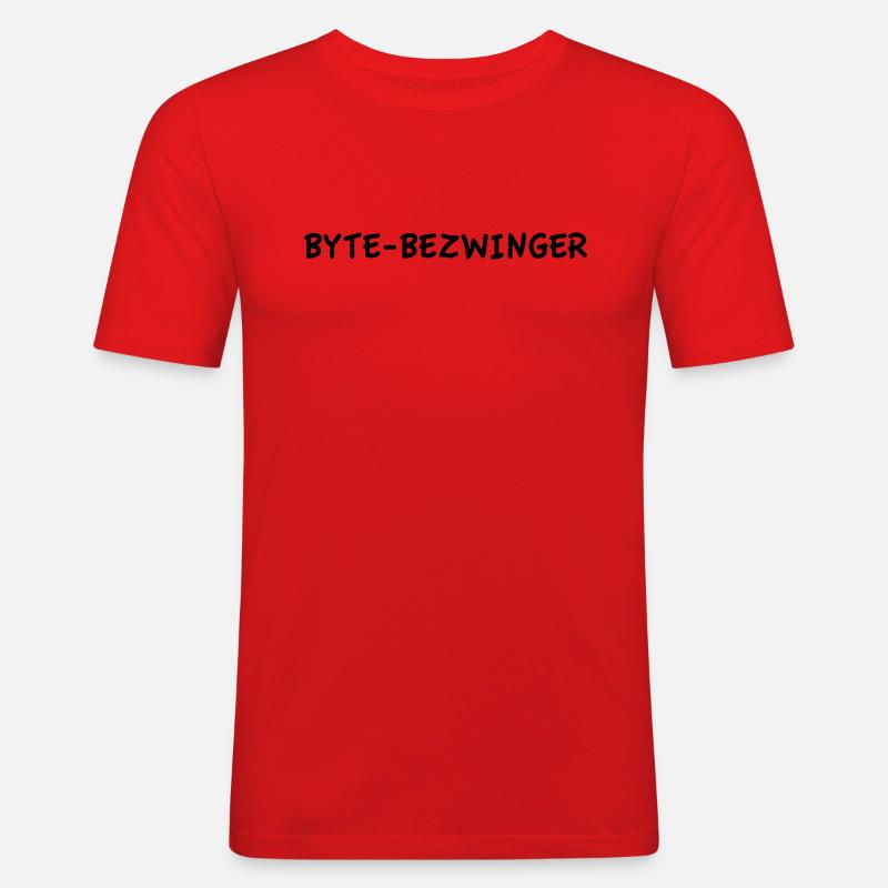 Byte-Bezwinger - Männer Slim Fit T-Shirt - Rot