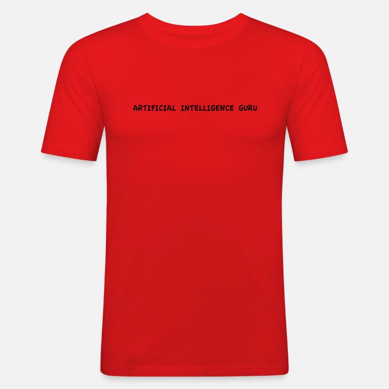 Artificial Intelligence Guru - Männer Slim Fit T-Shirt - Rot