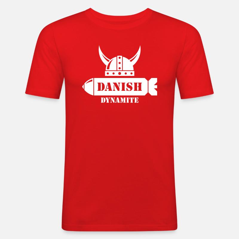 Danish Dynamite (Dänemark / Wikinger / Geschoss) - Männer Slim Fit T-Shirt - Rot