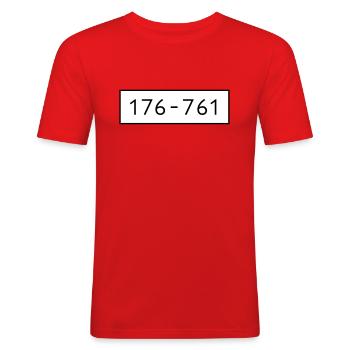 Panzerknacker 6 Nummern Gruppenkostüme Fasching - Männer Slim Fit T-Shirt - Rot - Vorne - Jaron (178cm)