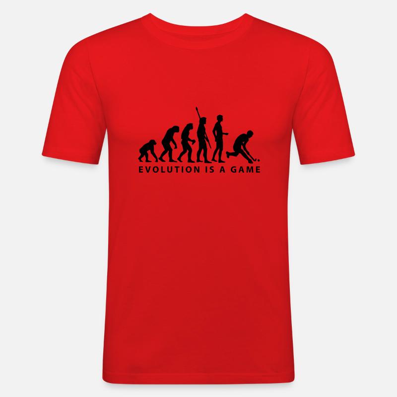 evolution_herren_hockey_b_1c - Männer Slim Fit T-Shirt - Rot