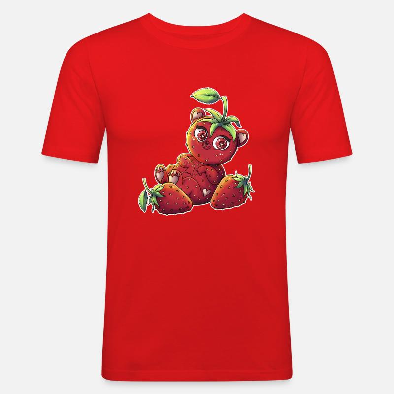 Erdbärchen - Männer Slim Fit T-Shirt - Rot
