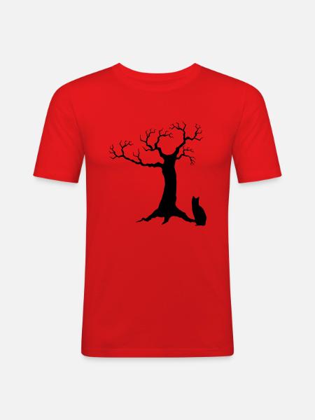 Tree cat cat cats - Men's Slim Fit T-Shirt - red