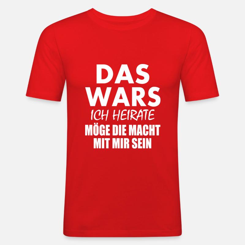 Das wars ich heirate - Männer Slim Fit T-Shirt - Rot