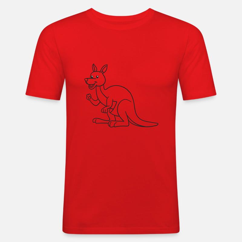 Känguru, Kängurus, Geschenk, Geschenkidee - Männer Slim Fit T-Shirt - Rot