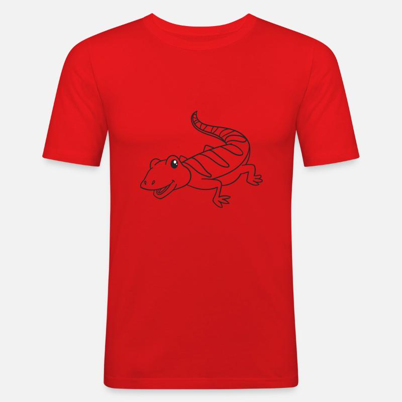 Echse, Echsen, Geschenk, Geschenkidee - Männer Slim Fit T-Shirt - Rot