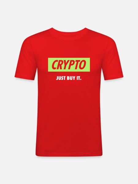 Crypto - Just buy it | White - T-shirt près du corps Homme - rouge