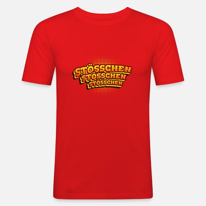 René Pascal - Stösschen Stösschen Stösschen - Männer Slim Fit T-Shirt - Rot