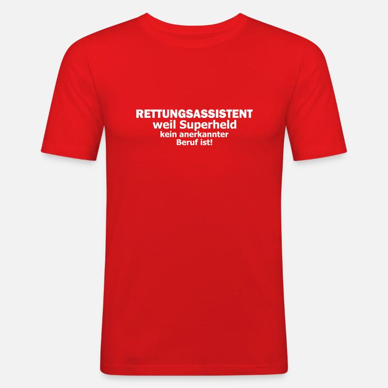 rettungsassistent - Männer Slim Fit T-Shirt - Rot