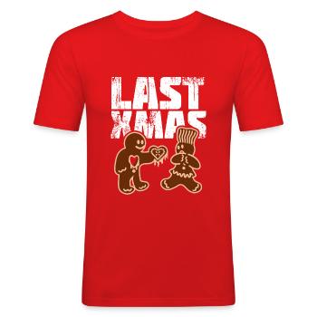 Last Christmas - T-shirt près du corps Homme - rouge - Devant - Jaron (178cm)