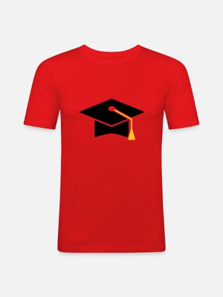 Doktorhut - Männer Slim Fit T-Shirt - Rot