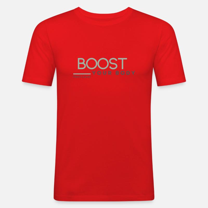 Boost Gross - Männer Slim Fit T-Shirt - Rot