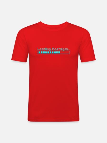Ladebildschirm - Retro Gaming Design - Männer Slim Fit T-Shirt - Rot