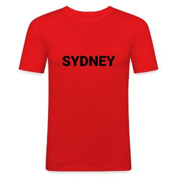 SYDNEY - T-shirt près du corps Homme - rouge - Devant - Jaron (178cm)