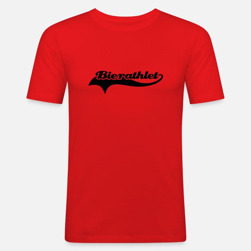 Bierathlet Schweif - Männer Slim Fit T-Shirt - Rot