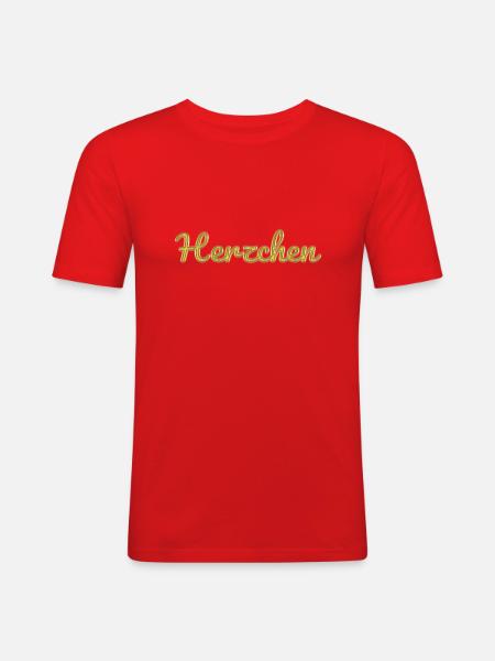 Herzchen - Männer Slim Fit T-Shirt - Rot