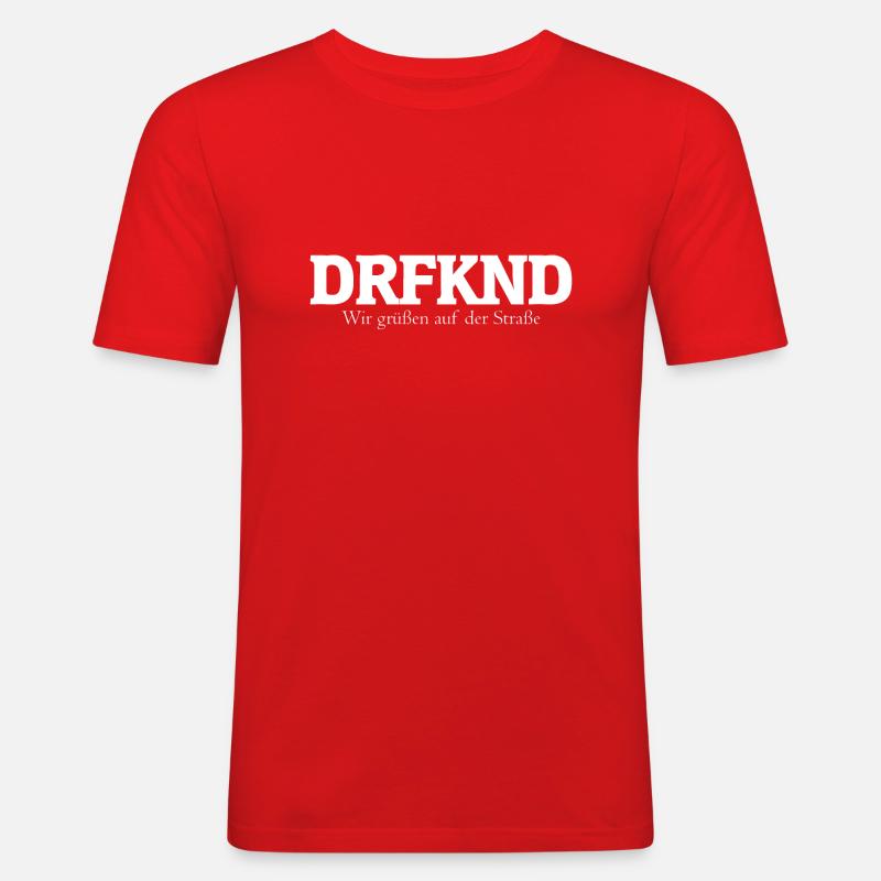 Drfknd - Männer Slim Fit T-Shirt - Rot