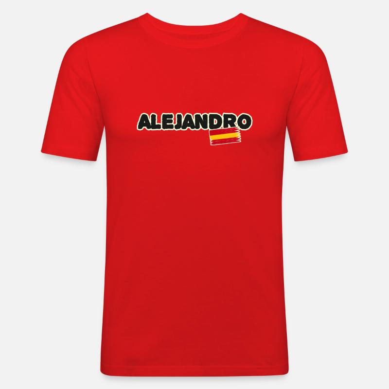 Alejandro spanische Flagge Spanien - Männer Slim Fit T-Shirt - Rot