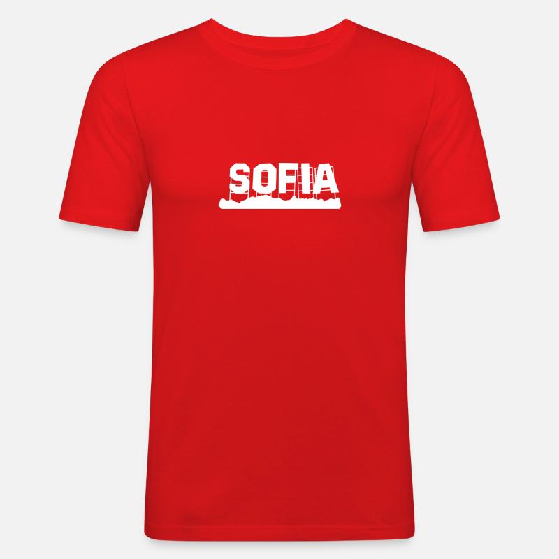 Sofia - Männer Slim Fit T-Shirt - Rot