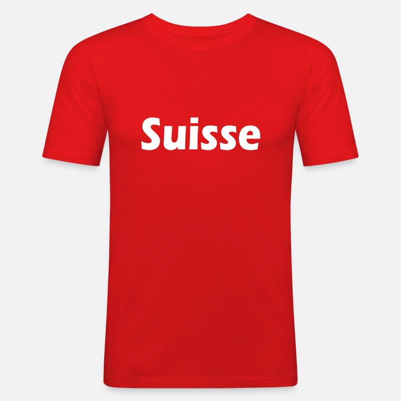 Suisse - Männer Slim Fit T-Shirt - Rot