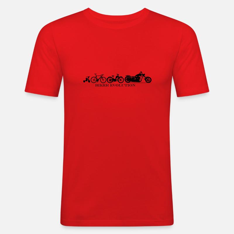 Biker Evolution Chopper - Männer Slim Fit T-Shirt - Rot