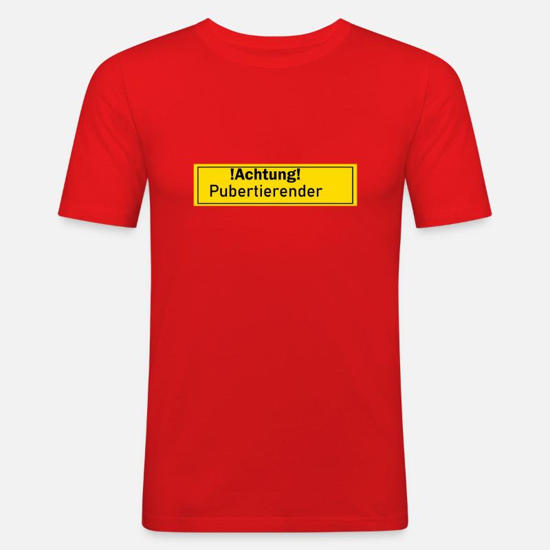 Pubertierender Pubertät Geschenk Geschenkidee Mann - Männer Slim Fit T-Shirt - Rot