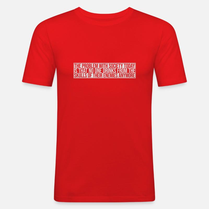 drinks from enemies skulls - Men's Slim Fit T-Shirt - red