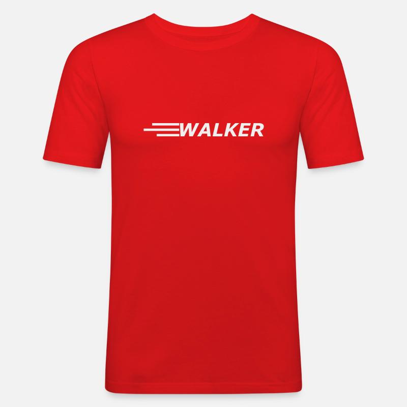 WALKER, Neu, Walking, Walk - Männer Slim Fit T-Shirt - Rot