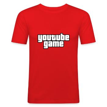 Youtube Game - Men's Slim Fit T-Shirt - red - Front - Jaron (178cm)