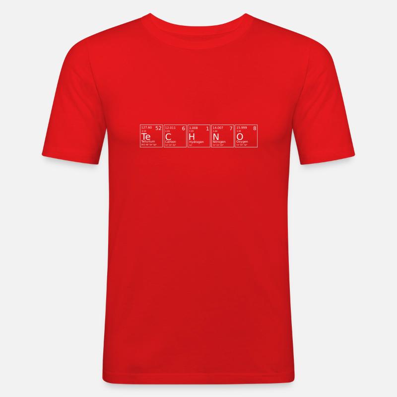 Techno Elemente - Männer Slim Fit T-Shirt - Rot