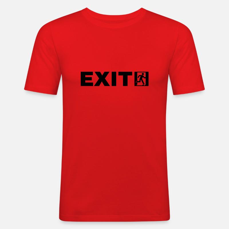Exit - Männer Slim Fit T-Shirt - Rot